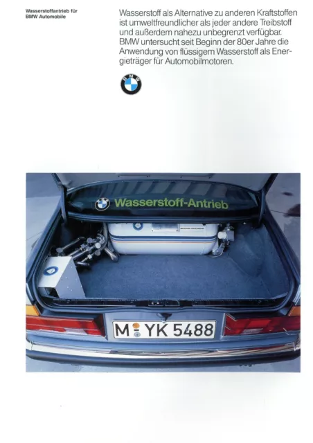 BMW Automobile Wasserstoffantrieb Prospekt 1991 D brochure hydrogen propulsion