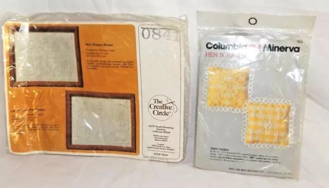 2 Creative Circle Candlewick Kit Happy Home and Hen Scratch Sachets kit vintage