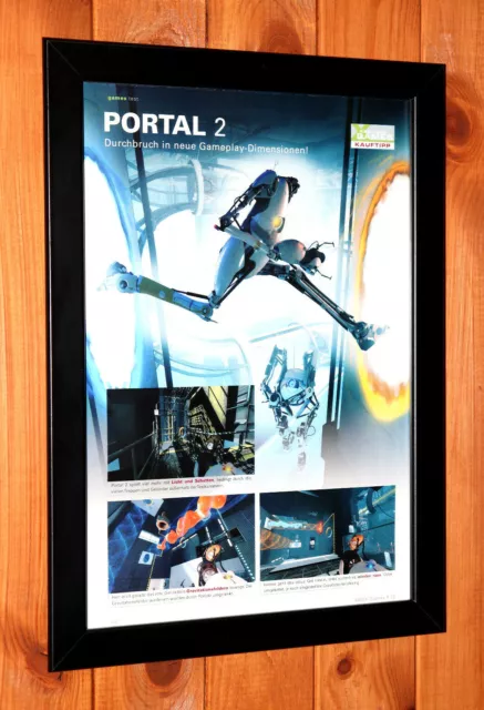 2011 Portal 2 video game Rare Small Poster / Ad Page Framed PS3 Xbox 360 Live 3