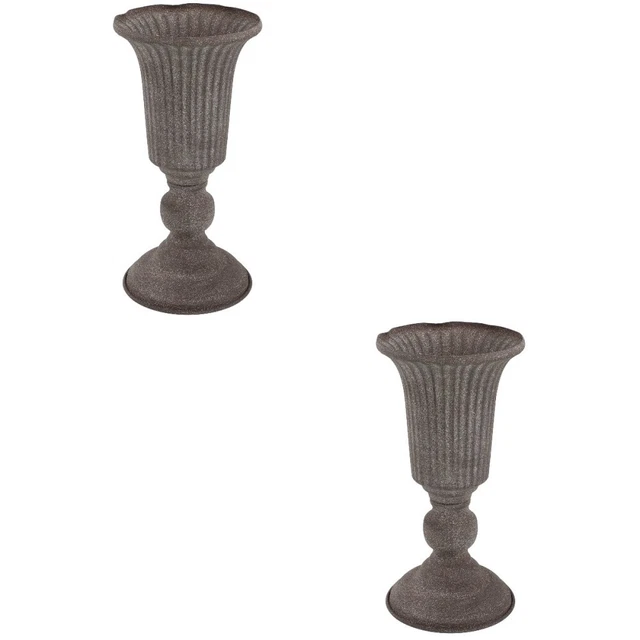 2x Iron Vintage Retro Planter Iron Flower Pot Flower Vase