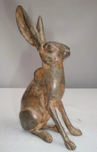 Art Nouveau Style Statue Sculpture Rabbit Hare Wildlife Art Deco Style Bronze Si