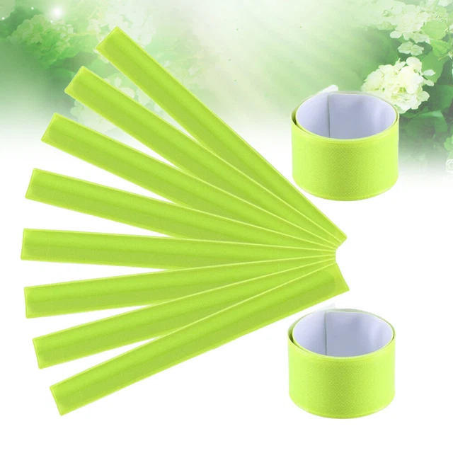 10 Pcs PVC Wrist Band Slap Bands Night Running Reflective Bracelets Safety
