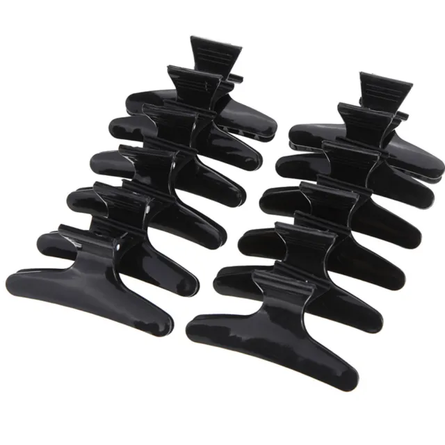10/5/3 Pack Butterfly HAIR CLIPS Salon Hairdresser Clamps Claw Grip Black 8cm