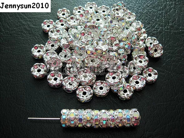 100Pcs Czech Crystal Rhinestone Wavy Rondelle Spacer Beads 4mm 5mm 6mm 8mm 10mm