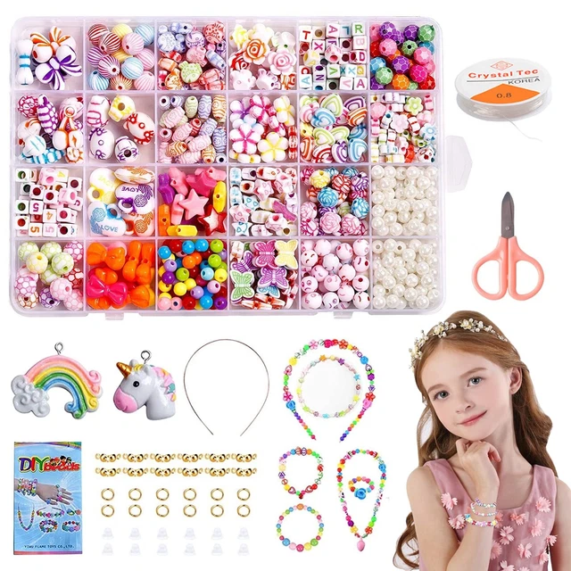 Elekin Perles Enfant, Kit Bijoux 800 Pièces pour Bracelet, Activités