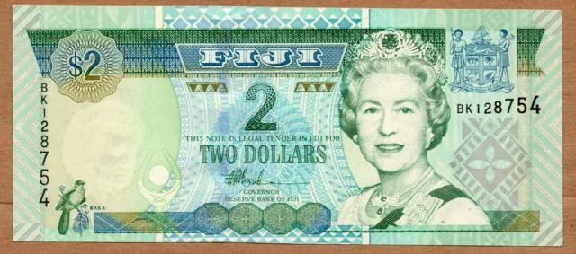 FIJI - 2 DOLLARS - ND2002 - LAST PREFIX BK   - P104a - UNCIRCULATED
