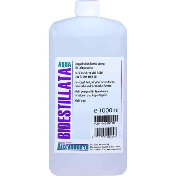 Aqua Bidestilata - Doppelt destilliertes Wasser 1000 ml