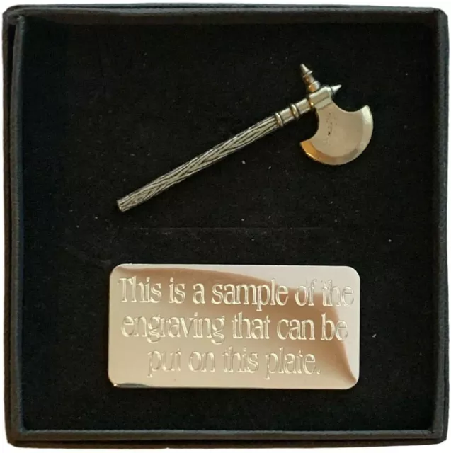 Regalo Personalizado Caja & Hecho a Mano Romano Batalla Hacha De (H7) Peltre Pin