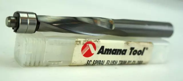 Amana 46304 Solid Carbide UltraTrim Spiral 1/2 x 2 Router Bit Double Bearing