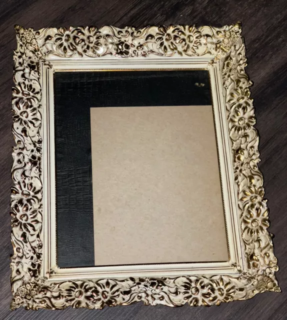 VTG Large Gold Metal Filigree Ornate Ormolu Photo Picture Frame 10.5x13”