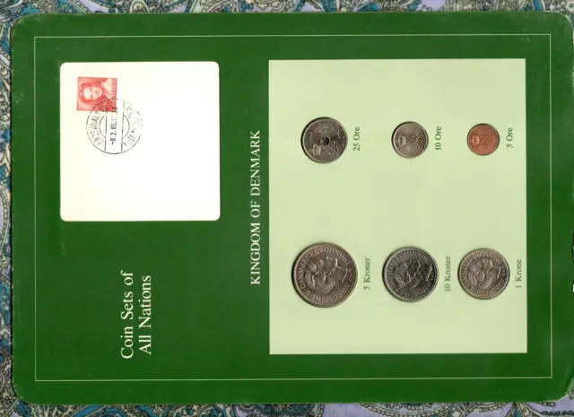 Coin Sets of All Nations Denmark all 1984 UNC 1, 5, 10 Kroner 25, 10, 5 Ore