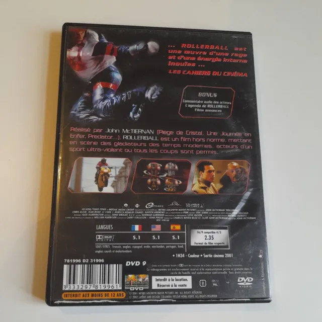 Dvd Rollerball McTiernan Klein Reno LL Cool J film 2001 avec bonus 2