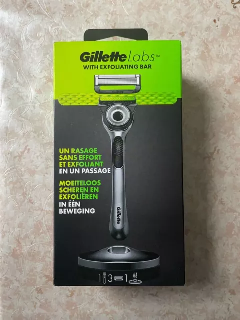 Rasoir Homme Gillette Labs Avec Barre Exfoliante Et 3 Lames de Rechange