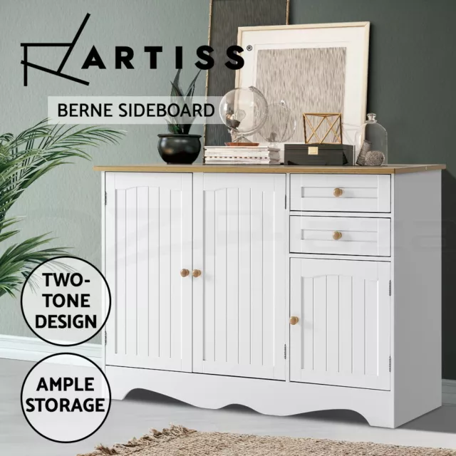 Artiss Buffet Sideboard Cupboard Cabinet 3 Doors Pantry Storage Drawer BERNE