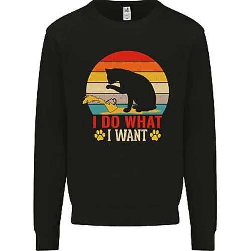 Cat I Do What I Want Funny Kitten Lover Mens Sweatshirt Jumper