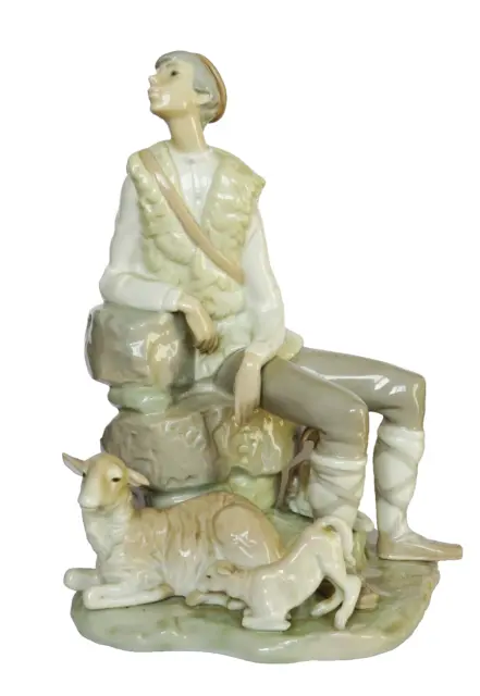 Vintage Grande Porcelana Estatua Figura Lladro Retirado Firmado Alrededor 1971