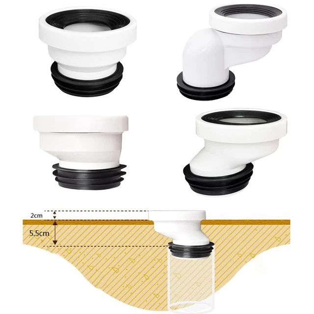 Ugello di collegamento WC PVC offset regolabili dritto o eccentrico