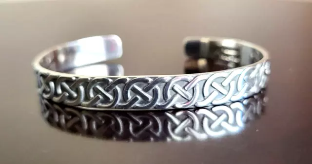 Erick's Sterling Silver Celtic Knots Design Cuff Bracelet Taxco.925