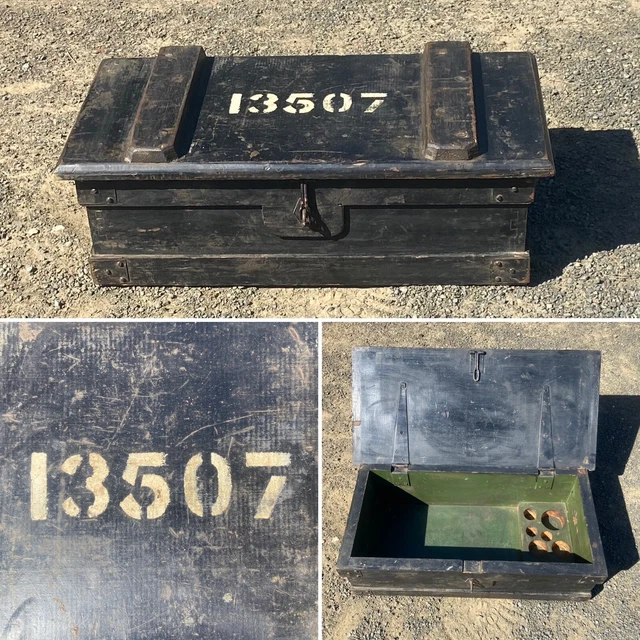 VINTAGE MILITARY WOODEN Ammo Box / Storage £65.00 PicClick UK