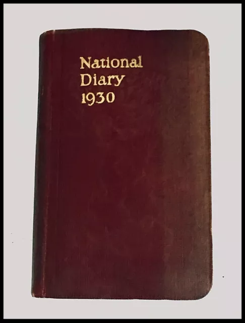 Antique National Diary 1930 Written on 1st 4 pp Red 6 x 4 inches Lined Pages