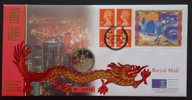 1997 Hong Kong $5 Royal Mail PNC Coin Cover Uncirculated