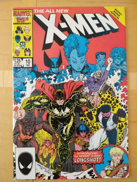 All-New X-Men Giant-Sized Annual #10 1986 1st Longshot With X-Men Marvel VF+