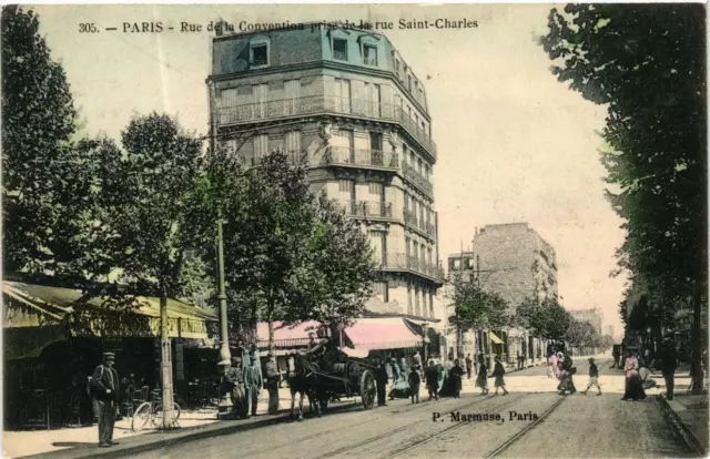 CPA PARIS 15th Rue de la Convention. St. Charles Street Socket (479973)