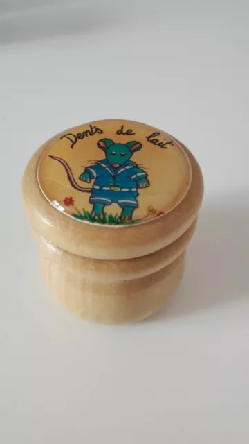 boite a dent de lait en bois et résine Monsieur souris costume marin PM