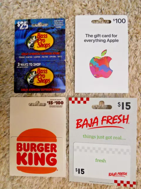 Gift Cards, Collectible, four new cards with backing, no value on cards   (NN)