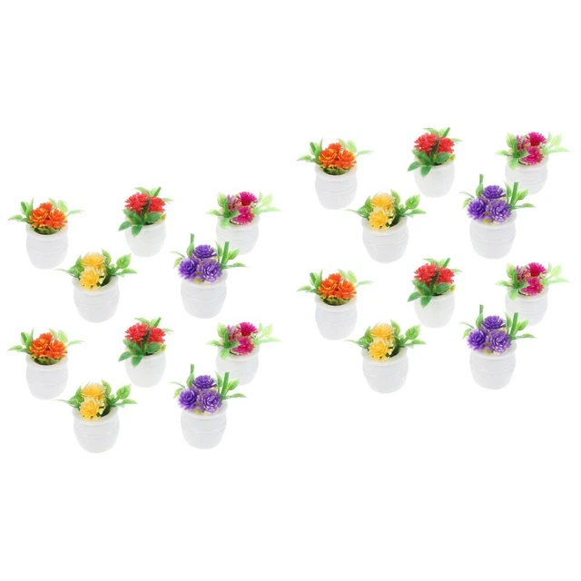 Milisten Mini Casa Piante in vaso 1:12 Miniatura Piante Decorazione Accessori in Plastica Per Casa delle Bambole Regalo Giardino In Miniatura Per Bambini E Collezionisti