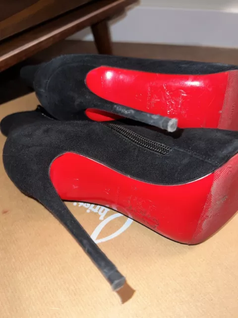 CHRISTIAN LOUBOUTIN SO Kate Booty 120 Suede Black Size37 In Box ...