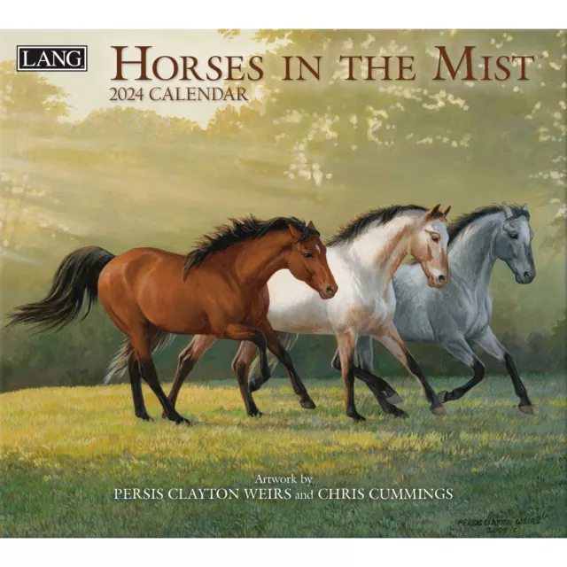 Lang 2024 Calendar Horses in the Mist Calender Fits Wall Frame