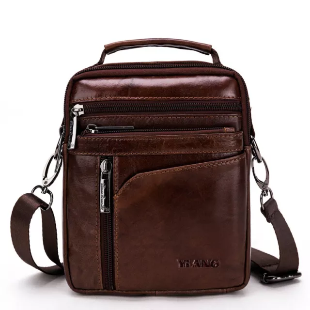 Men's Genuine Leather Small Shoulder Bag Messenger Bag Handbags Crossbody Bags