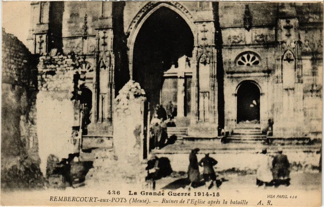CPA MILITAIRE Rembercourt aux Pots-Ruines de l'Eglise aprés la bataille (316342)