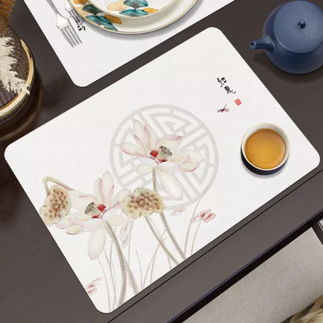 PU Leather Placemat Non-Slip Tableware Mat Cup Pad Dining Table Mat  Home