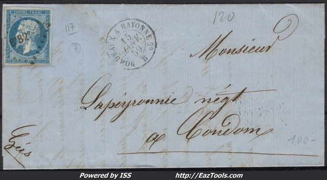 Lettre Ancienne France 1871 Avec Timbre N°45B BDF – Ambulant De Nuit Brest-Paris – Très Bon état