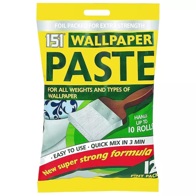 5 Rolls 10 Rolls Wallpaper Paste All Purpose Quick Strong Adhesive Xtra Strength