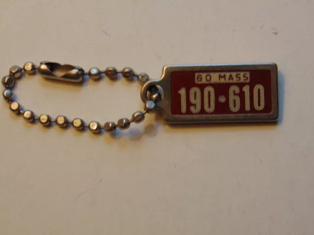 Vintage Mini MASS 1960 License Plate Key Chain/Fob-DAV Veterans Nat'l HQ Ohio