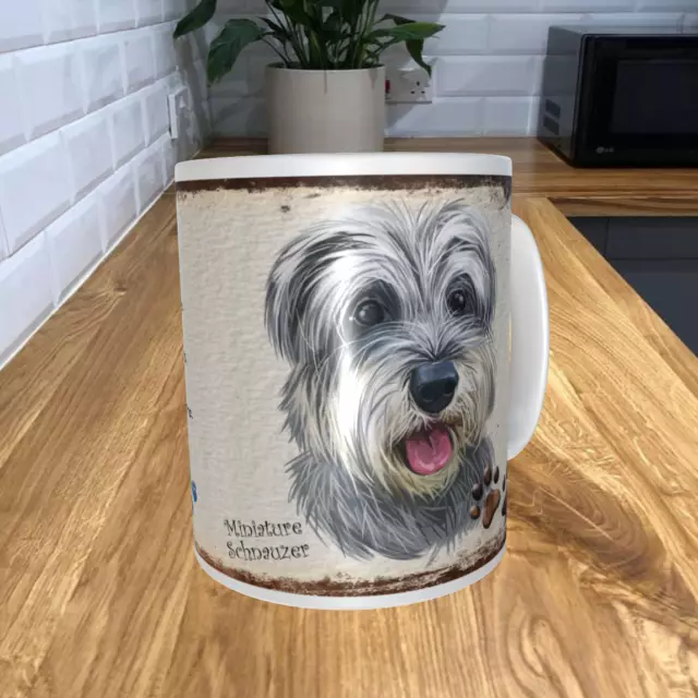 Miniature Schnauzer Dog 11oz Coffee Mug My Dog's Rules Theme 971DRMUG