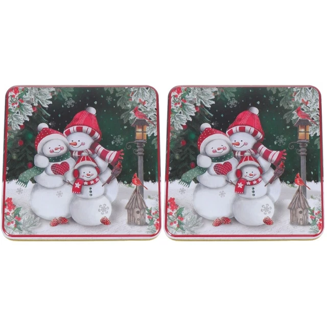 Lot De 8 Boîtes En Fer Blanc De Noël - Boîtes Rondes Décoratives Pour Bonbons, Biscuits, Cadeaux