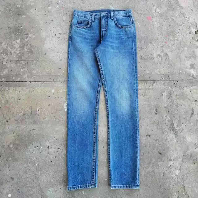 Helmut Lang Jeans Size 28x31 Blue Pants Slim Straight MR 87 Faded Denim