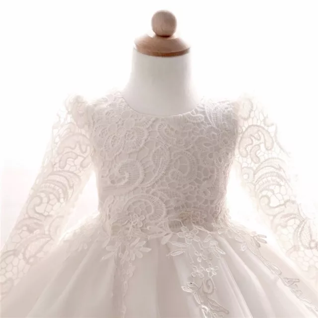 Baby Prinzessin Mädchen Kleid Spitze Stickerei Taufen Hochzeit Party Kinder Kleidung 3