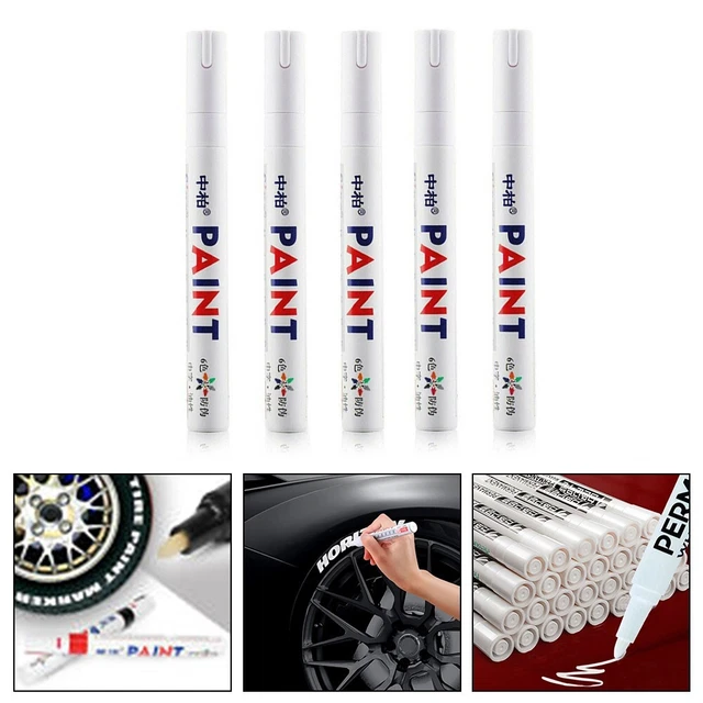 Lot De 4 Marqueurs Blancs Indélébiles Pour Pneus - Stylo Peinture Pneu 3mm Imperméable, Multi-Surfaces