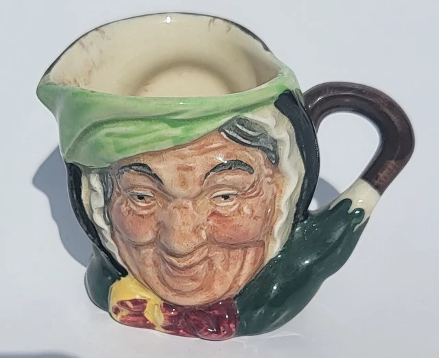 Vtg  Royal  Doulton Sairey Gamp Mini Small Toby Jug Creamer Pitcher 2 1/4" Tall