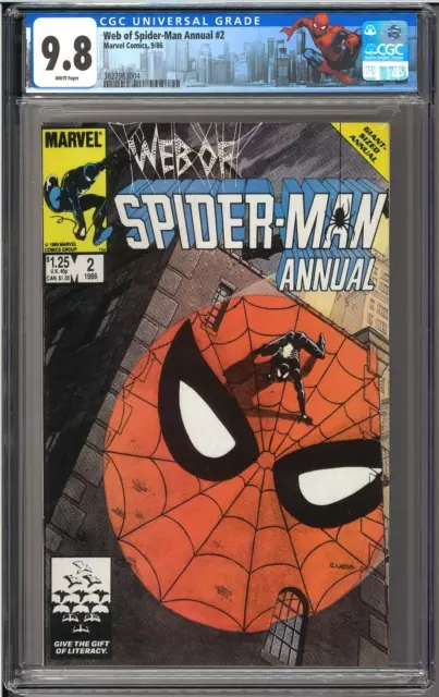 Web of Spider-Man Annual #2 CGC 9.8 White Pages Black Costume New Mutants