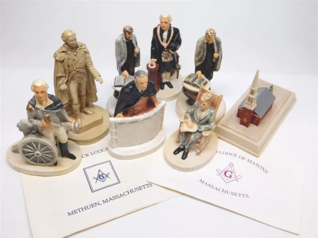 Lot Of 8 Vintage Sebastian Miniatures Jfk / Presidential And Masonic Figurines