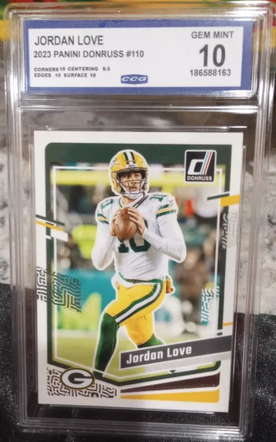 Jordan Love, 2023 Donruss #110, Graded 10 (Gem Mint), Green Bay Packers QB