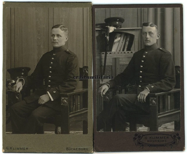 2x Orig Foto CDV Portrait Soldaten in BÜCKEBURG Niedersachsen 1909