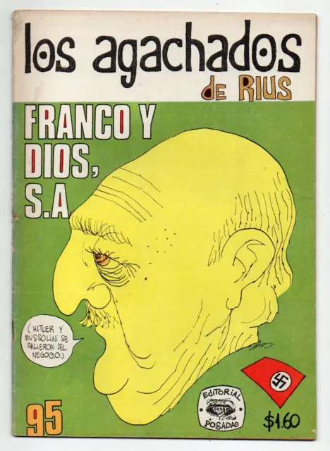 LOS AGACHADOS de Rius #95 Francisco Franco y Dios SA, Mexican Comic 1972