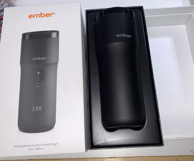 Ember 12oz Temperature Control Travel Mug 2 Black Smart Mug TM191200US Open Box